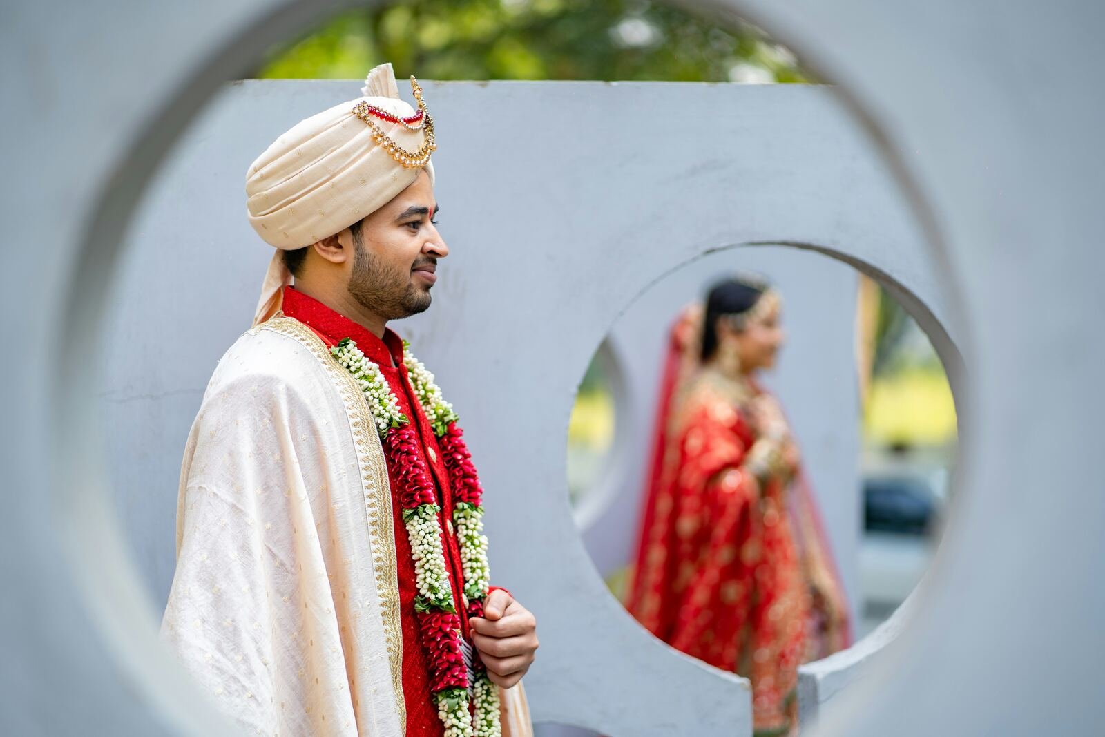 Bride and groom portrait by Lumore Films